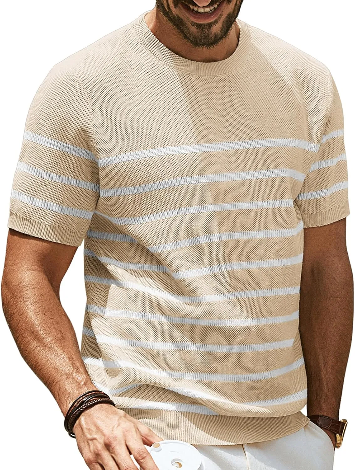 PJ PAUL JONES Mens Casual T-Shirts Classic Short Sleeve Knit Tees Crewneck Solid Tee Shirts