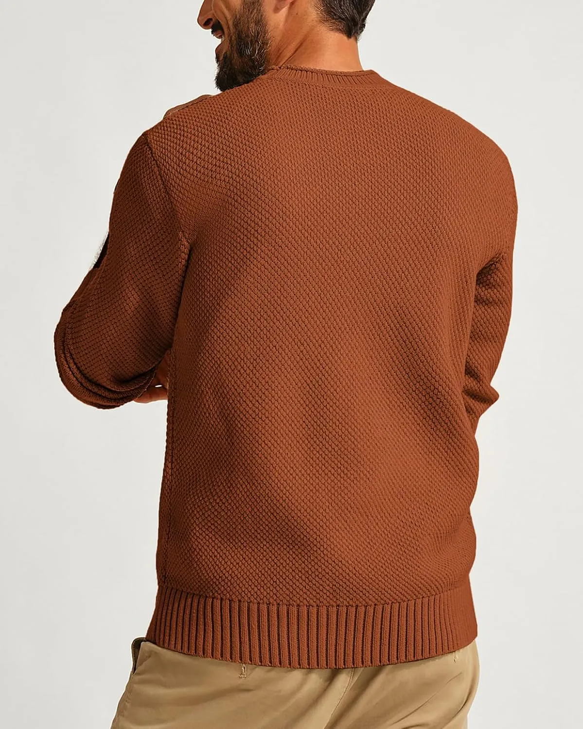 PJ PAUL JONES Men's Crewneck Pullover Sweater Casual Thick Weave Textured Sweaters