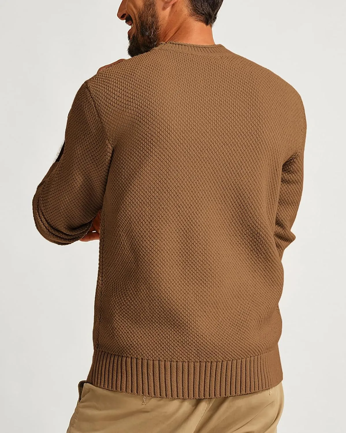 PJ PAUL JONES Men's Crewneck Pullover Sweater Casual Thick Weave Textured Sweaters