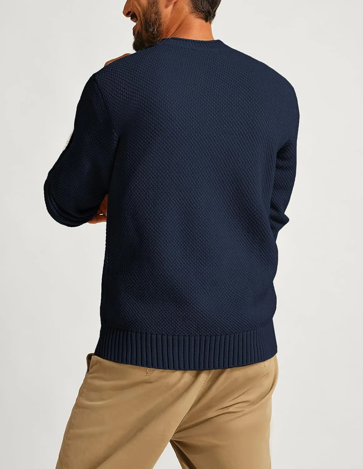 PJ PAUL JONES Men's Crewneck Pullover Sweater Casual Thick Weave Textured Sweaters