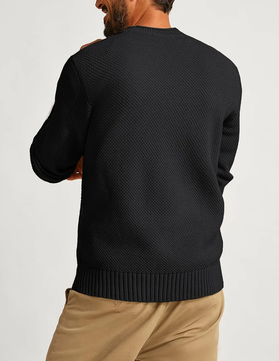PJ PAUL JONES Men's Crewneck Pullover Sweater Casual Thick Weave Textured Sweaters