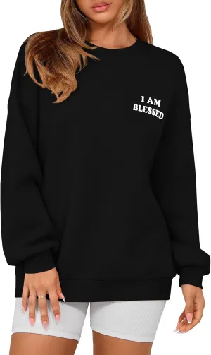 PRETTYGARDEN Women's Fall Fashion Oversized Sweatshirts Casual Crewneck Long Sleeve Graphic Pullover Tops Shirt
