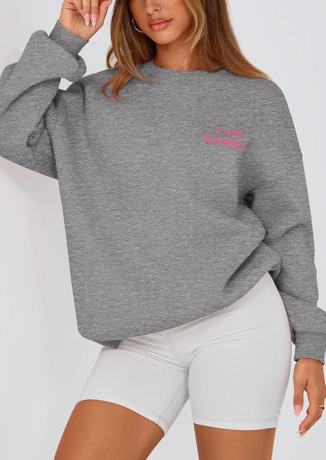PRETTYGARDEN Women's Fall Fashion Oversized Sweatshirts Casual Crewneck Long Sleeve Graphic Pullover Tops Shirt