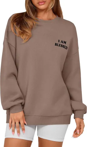 PRETTYGARDEN Women's Fall Fashion Oversized Sweatshirts Casual Crewneck Long Sleeve Graphic Pullover Tops Shirt
