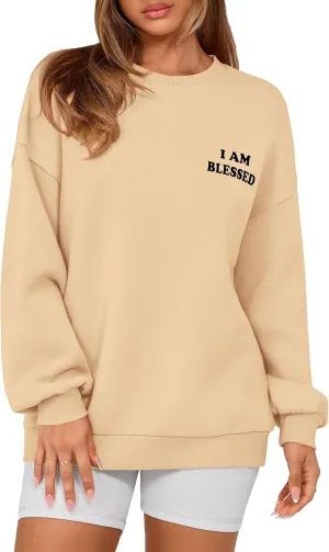 PRETTYGARDEN Women's Fall Fashion Oversized Sweatshirts Casual Crewneck Long Sleeve Graphic Pullover Tops Shirt