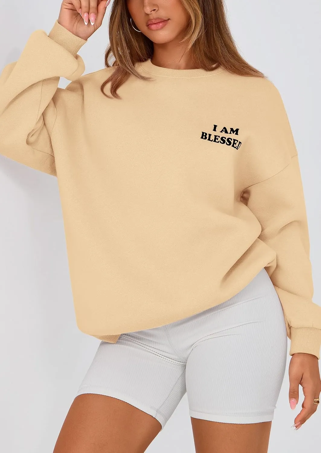 PRETTYGARDEN Women's Fall Fashion Oversized Sweatshirts Casual Crewneck Long Sleeve Graphic Pullover Tops Shirt
