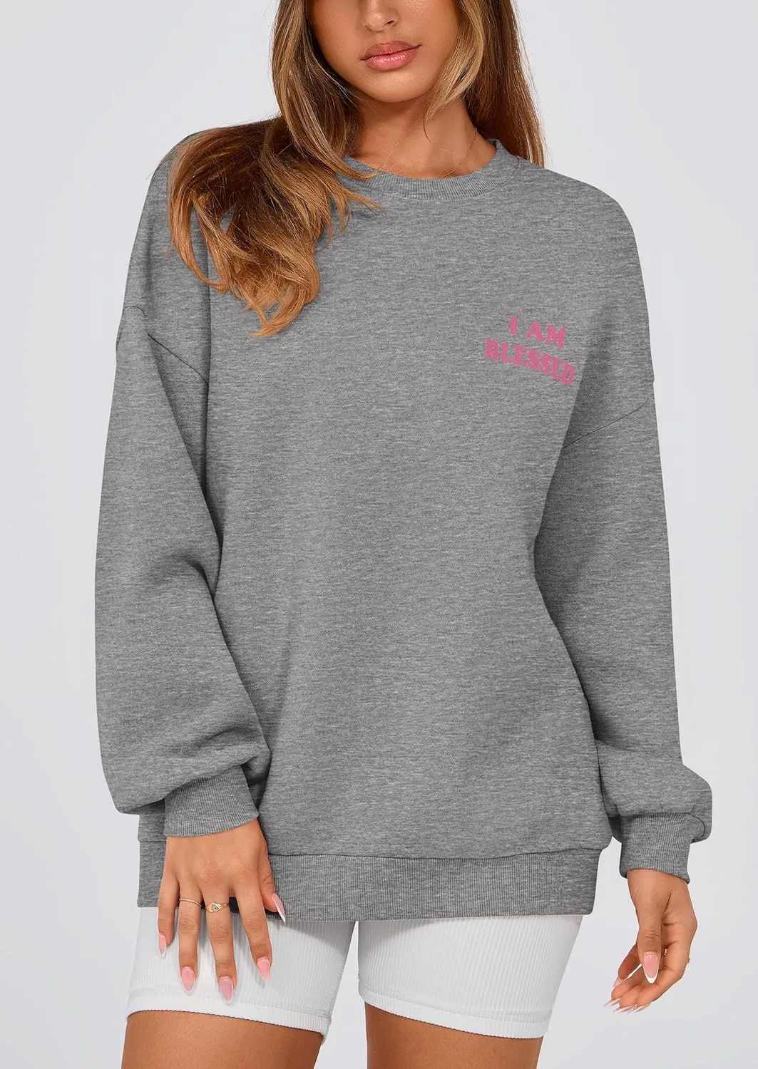 PRETTYGARDEN Women's Fall Fashion Oversized Sweatshirts Casual Crewneck Long Sleeve Graphic Pullover Tops Shirt