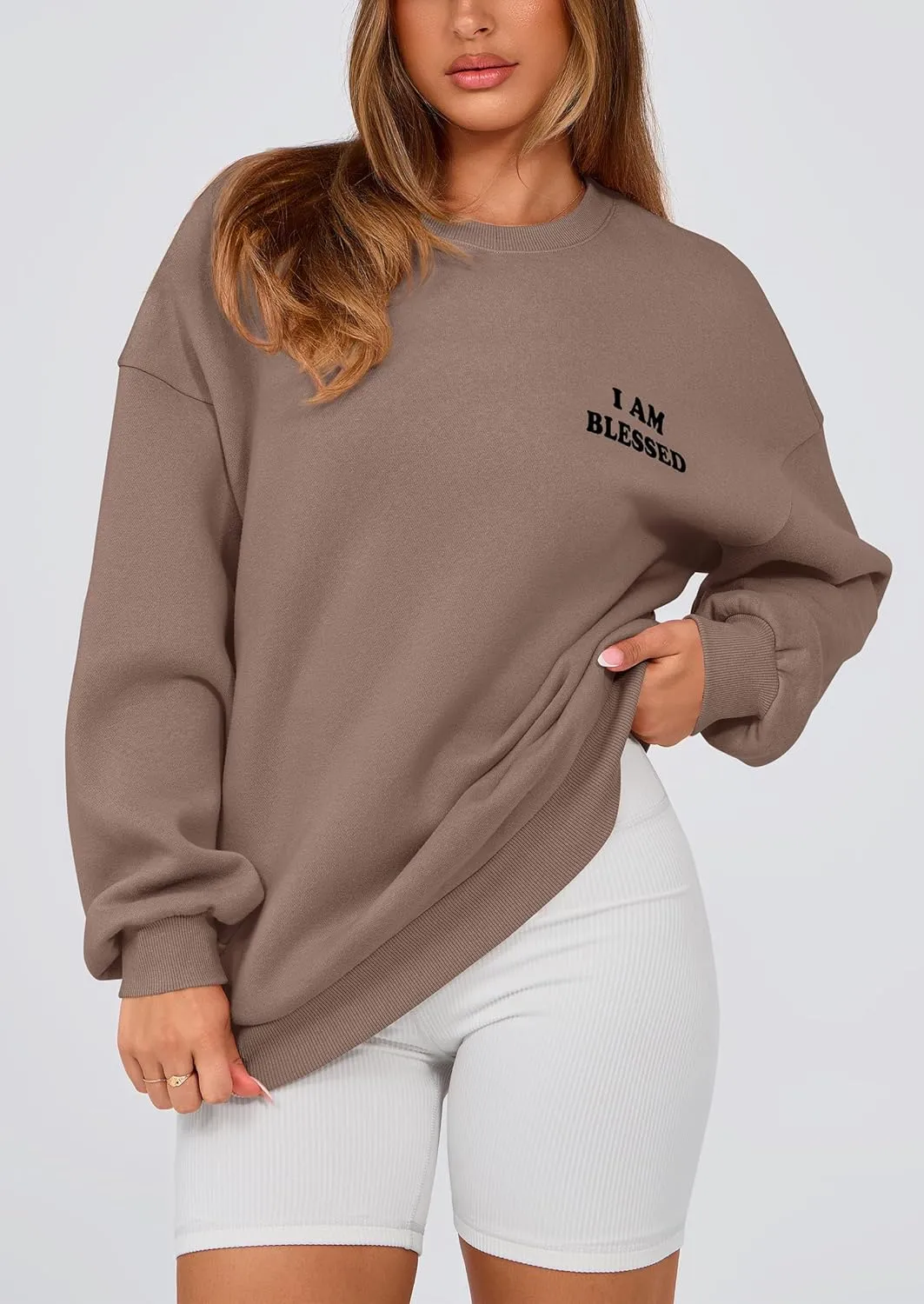 PRETTYGARDEN Women's Fall Fashion Oversized Sweatshirts Casual Crewneck Long Sleeve Graphic Pullover Tops Shirt