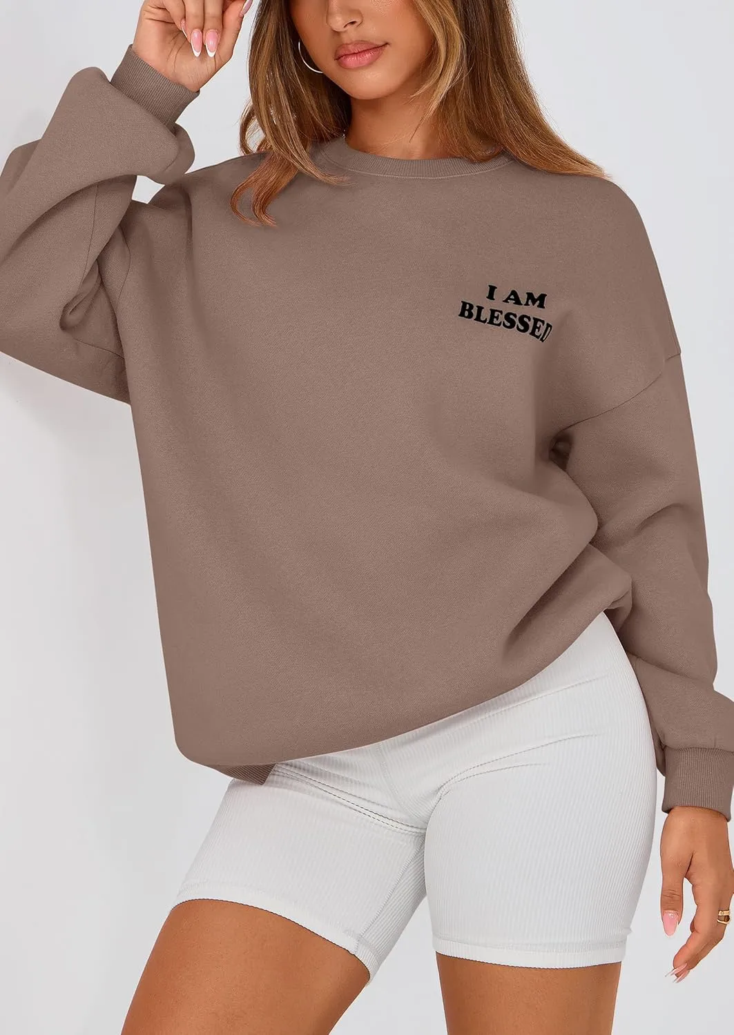 PRETTYGARDEN Women's Fall Fashion Oversized Sweatshirts Casual Crewneck Long Sleeve Graphic Pullover Tops Shirt
