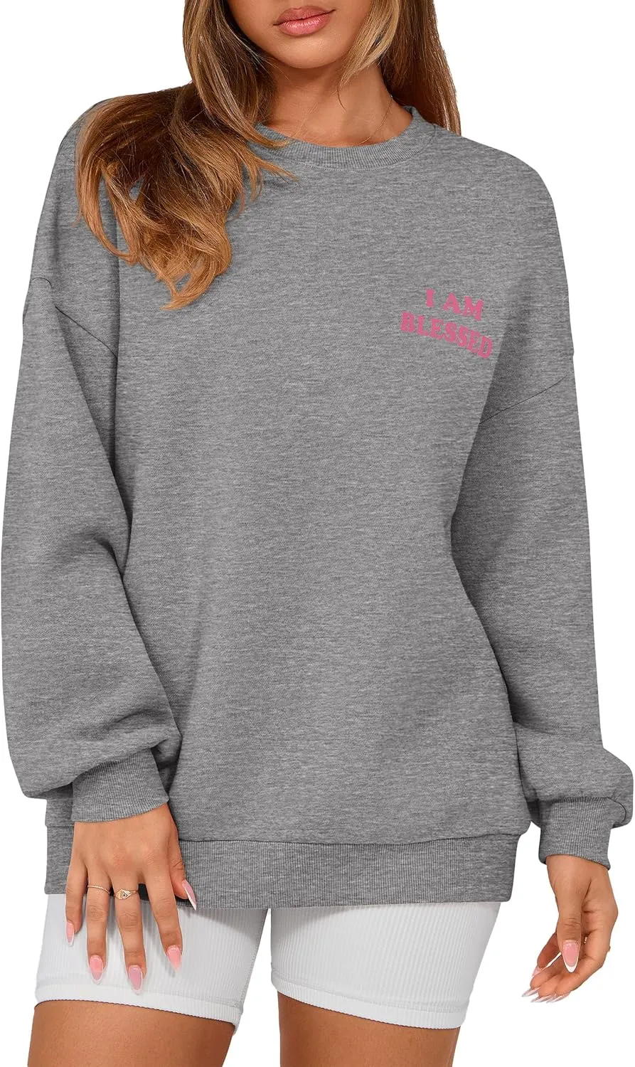 PRETTYGARDEN Women's Fall Fashion Oversized Sweatshirts Casual Crewneck Long Sleeve Graphic Pullover Tops Shirt