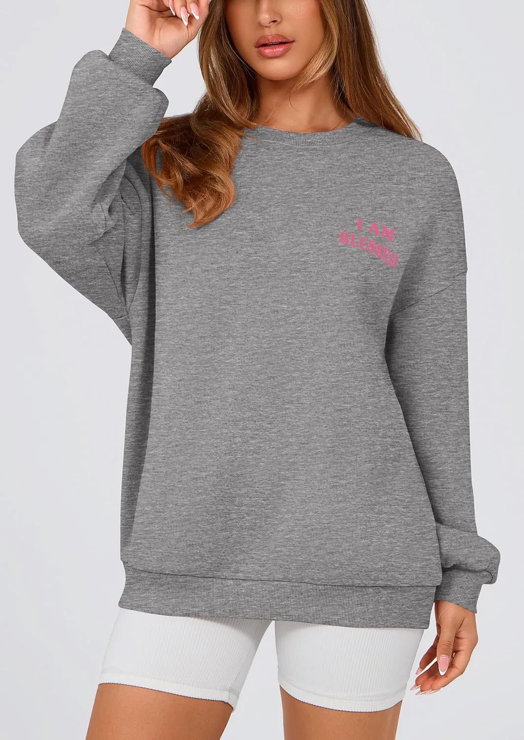 PRETTYGARDEN Women's Fall Fashion Oversized Sweatshirts Casual Crewneck Long Sleeve Graphic Pullover Tops Shirt