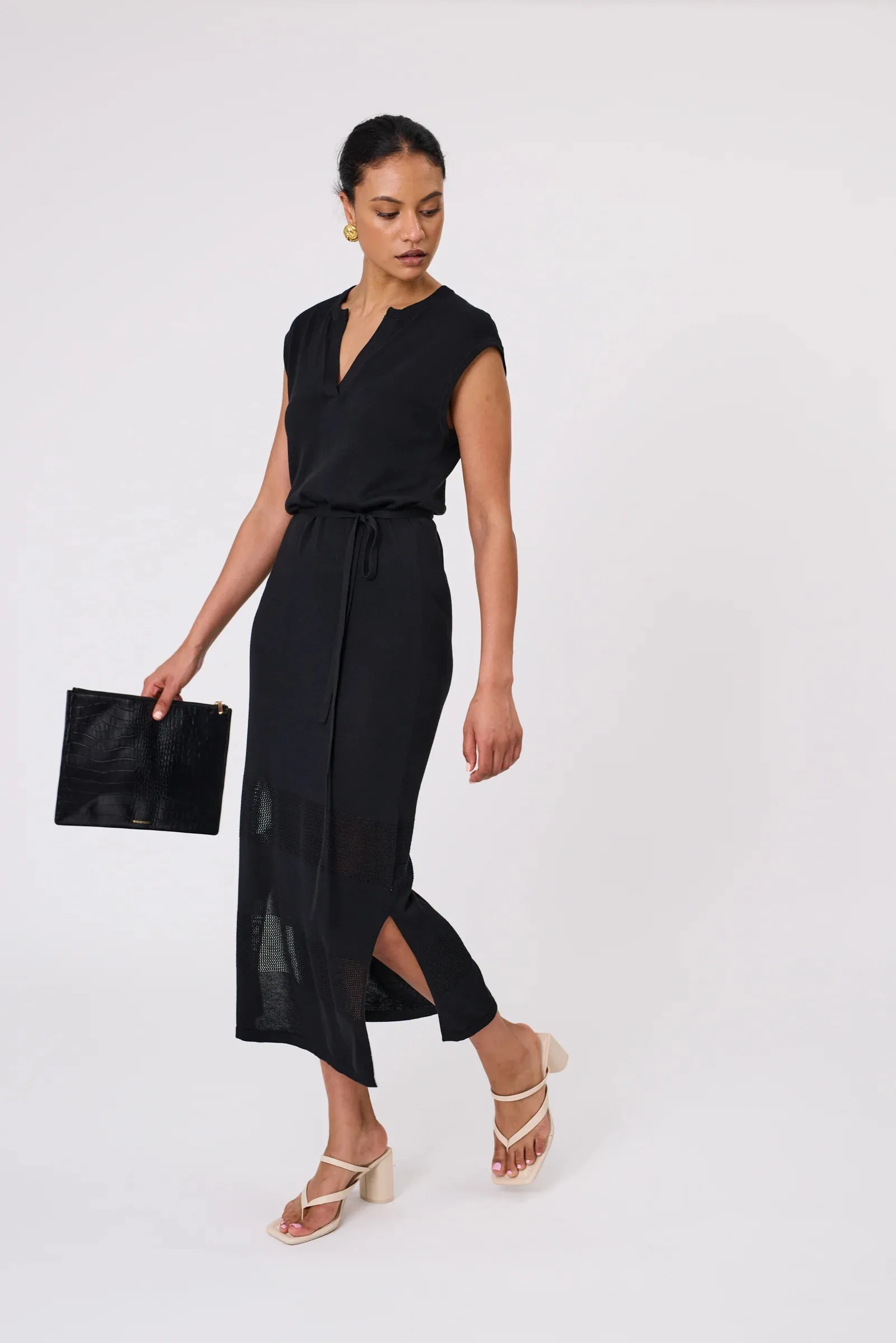 Prima Knit Maxi Dress - Black
