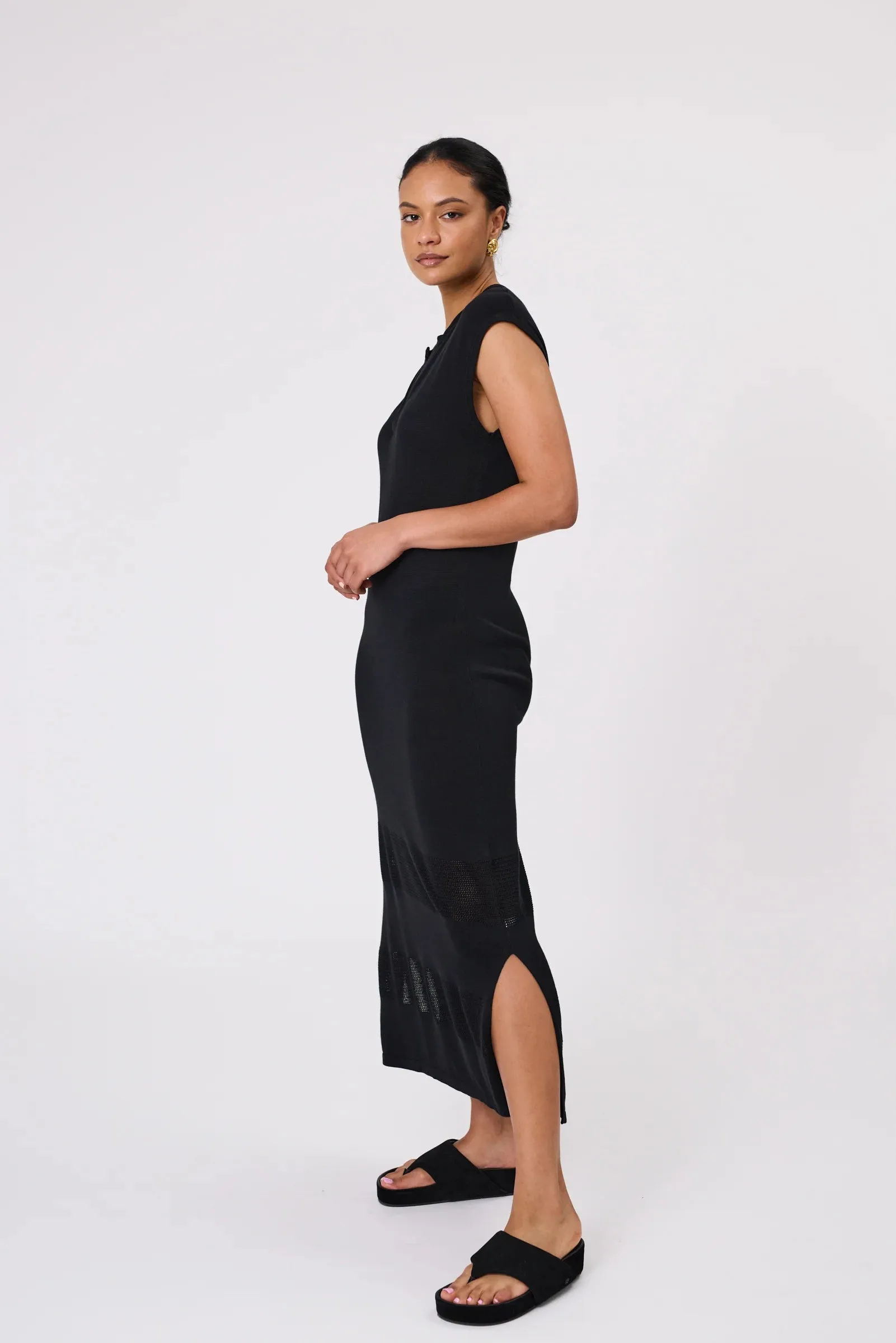 Prima Knit Maxi Dress - Black