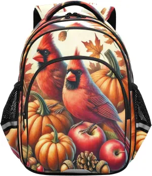 Pumpkins Birds Toddler Backpack for Boys Girls 3-8 School Bag for Elementary Kids Backpack for Kindergarten Bookbags for Preschool 15.3in