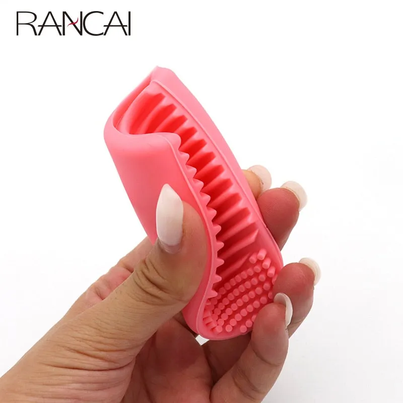 RANCAI 1pcs Silicone Egg Brush Cleaning Brushegg Cleanser Cleaner Foundation Powder Clean tools for Cosmetic Makeup Brushes