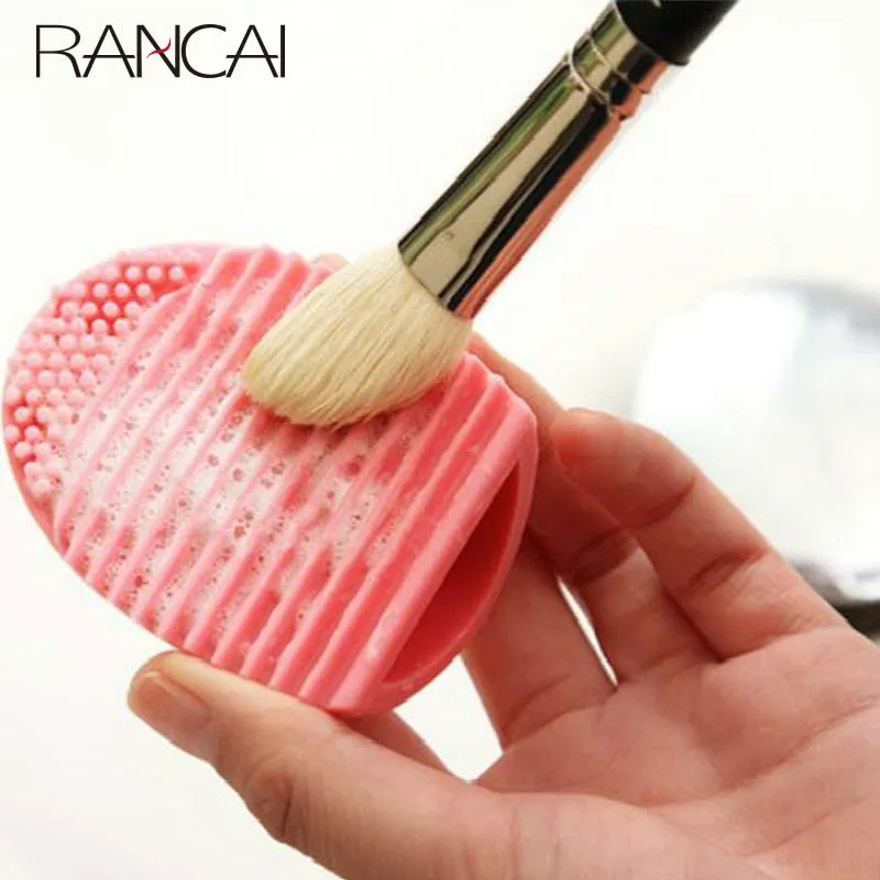 RANCAI 1pcs Silicone Egg Brush Cleaning Brushegg Cleanser Cleaner Foundation Powder Clean tools for Cosmetic Makeup Brushes