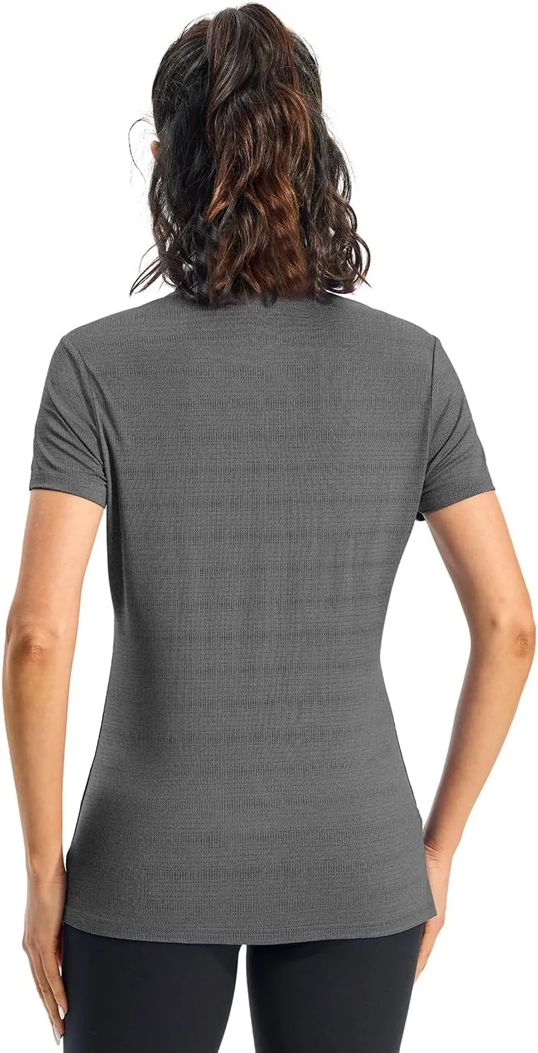 Rdruko Women's Hiking Shirts Short Sleeve UPF 50  Sun Protection Lightweight Dry Fit Running Fishing Shirts