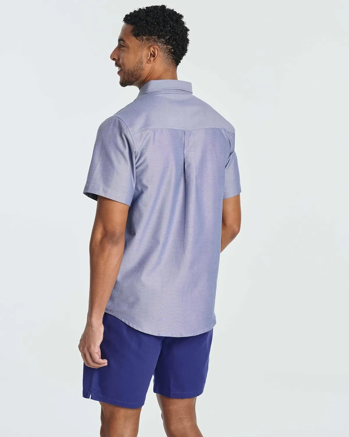Real Essentials 3 Pack Men's Short-Sleeve Oxford Solid Button Down Collar Casual Shirts with Pocket (Available in Big & Tall)
