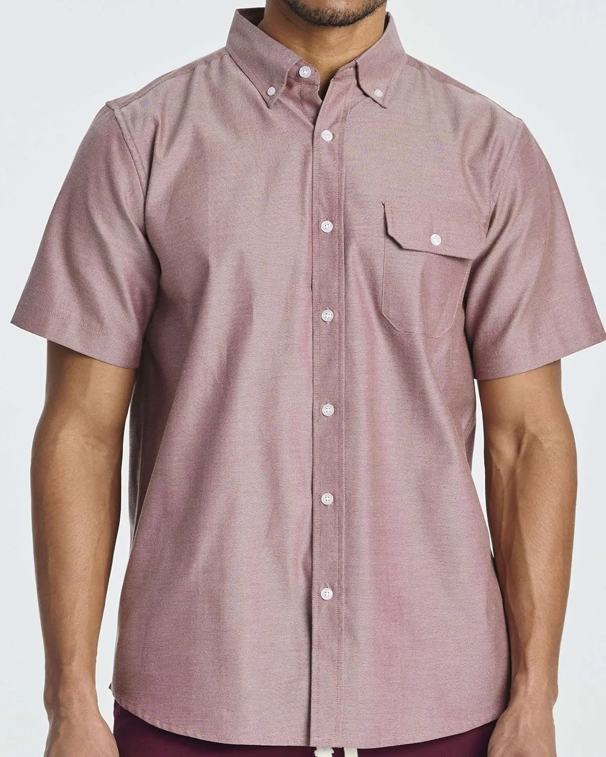 Real Essentials 3 Pack Men's Short-Sleeve Oxford Solid Button Down Collar Casual Shirts with Pocket (Available in Big & Tall)
