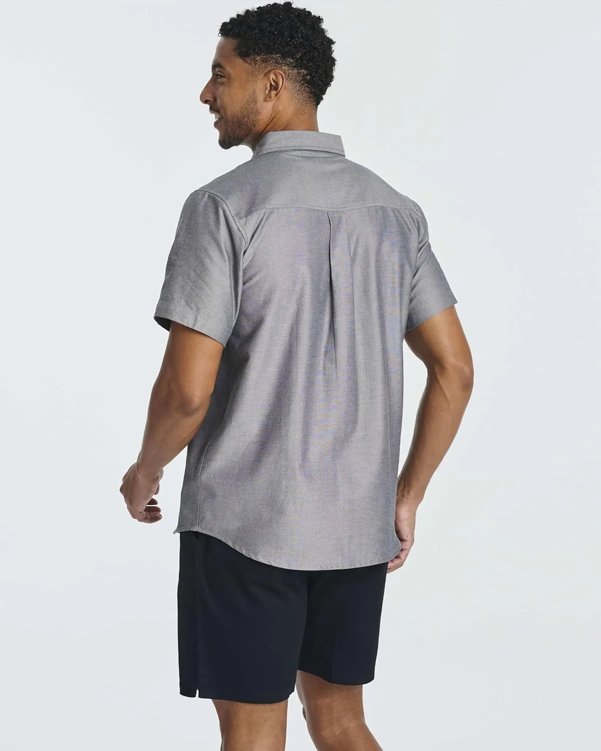 Real Essentials 3 Pack Men's Short-Sleeve Oxford Solid Button Down Collar Casual Shirts with Pocket (Available in Big & Tall)