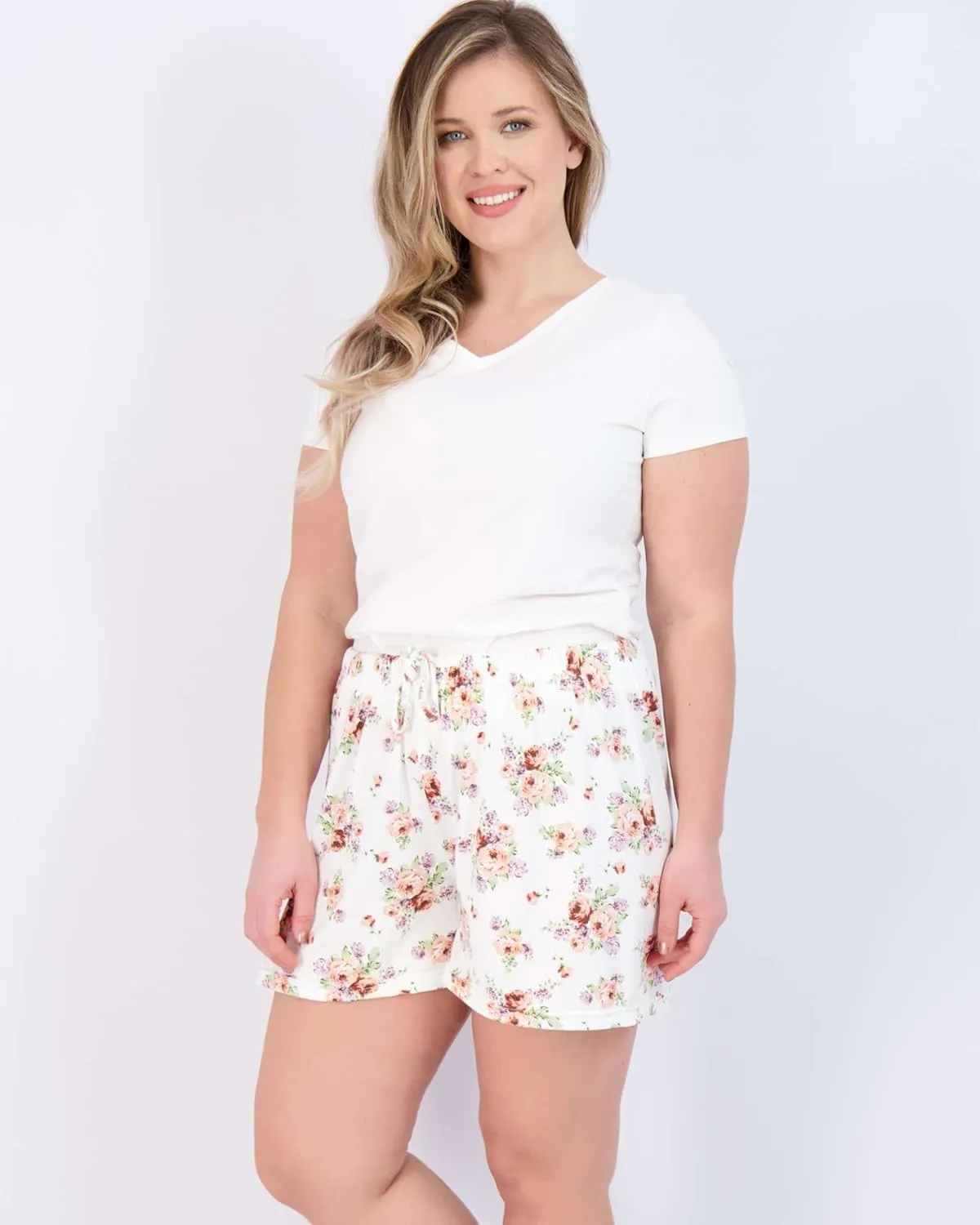 Real Essentials 3 Pack: Womens Ultra-Soft Comfy Stretch Pajama Lounge Shorts Elegant Sleepwear(Available In Plus Size)