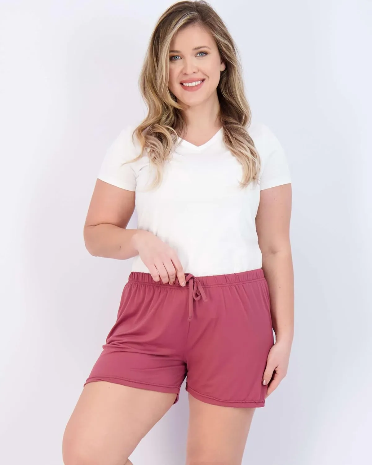 Real Essentials 3 Pack: Womens Ultra-Soft Comfy Stretch Pajama Lounge Shorts Elegant Sleepwear(Available In Plus Size)