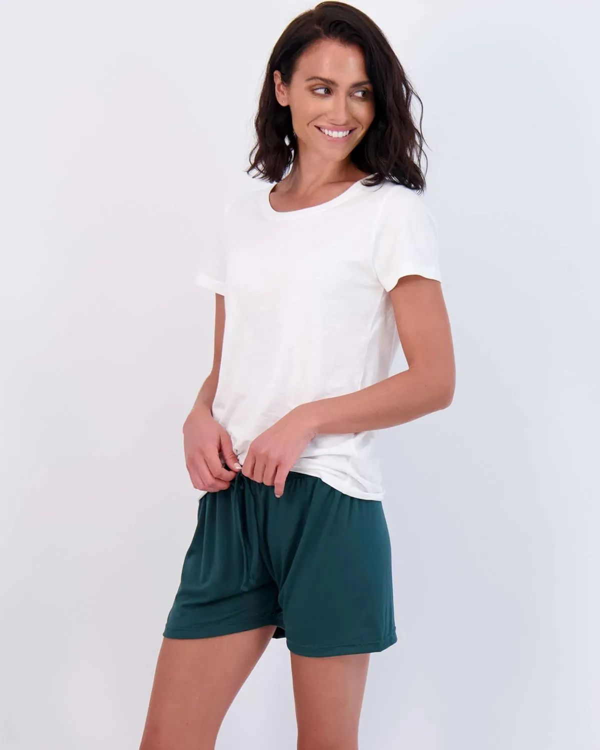 Real Essentials 3 Pack: Womens Ultra-Soft Comfy Stretch Pajama Lounge Shorts Elegant Sleepwear(Available In Plus Size)