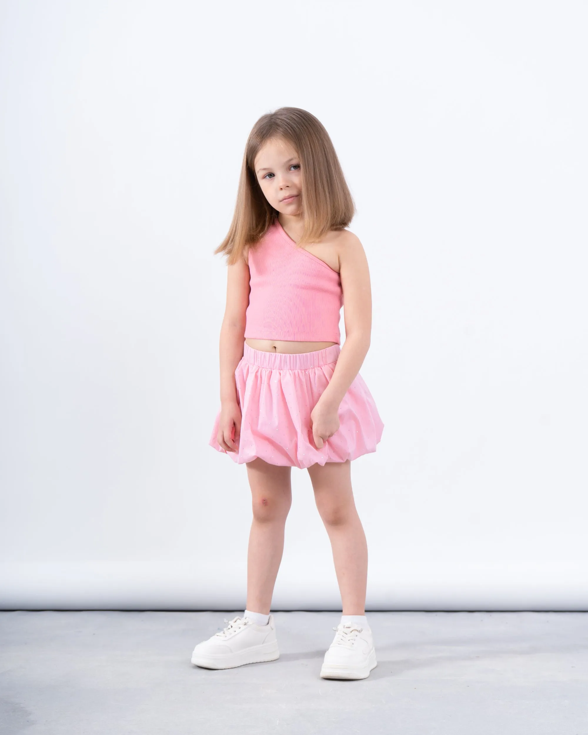 Ribbed One-Shoulder Top