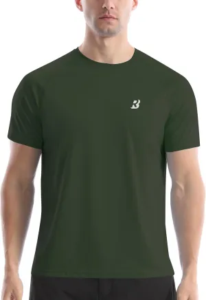 Roadbox Men's Rash Guard Short Sleeve, UPF 50  UV Sun Protection Swim Shirts, Quick Dry Lightweight Water Surf Beach T-Shirt