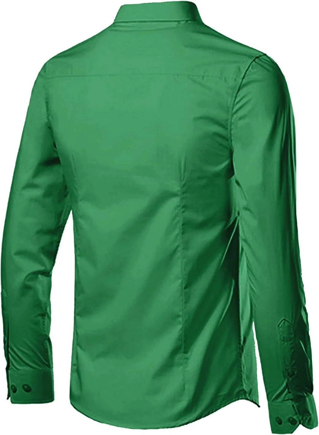 RTTUIOP Men's Dress Shirts Long Sleeve Stretch Wrinkle-Free Solid Formal Slim Fit Button Down Shirt