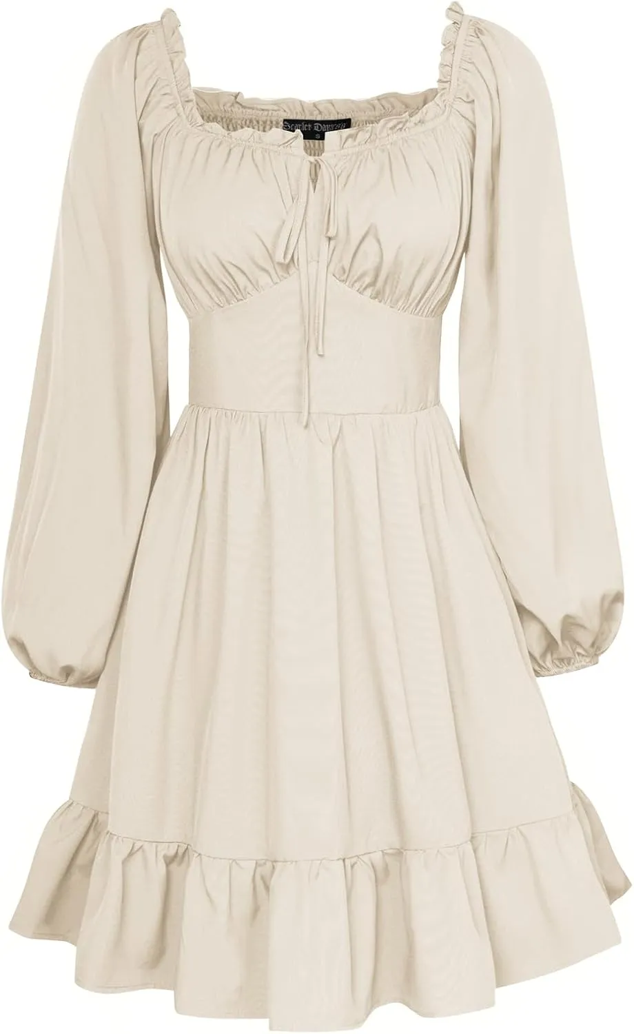Scarlet Darkness Renaissance Corset Dress Long Lantern Sleeve Off The Shoulder Mini Dress