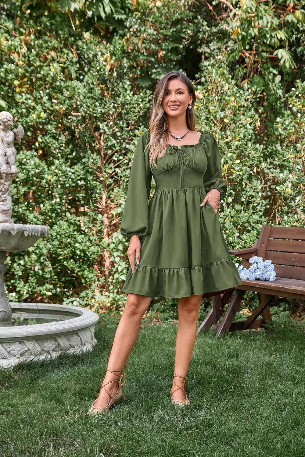 Scarlet Darkness Renaissance Corset Dress Long Lantern Sleeve Off The Shoulder Mini Dress