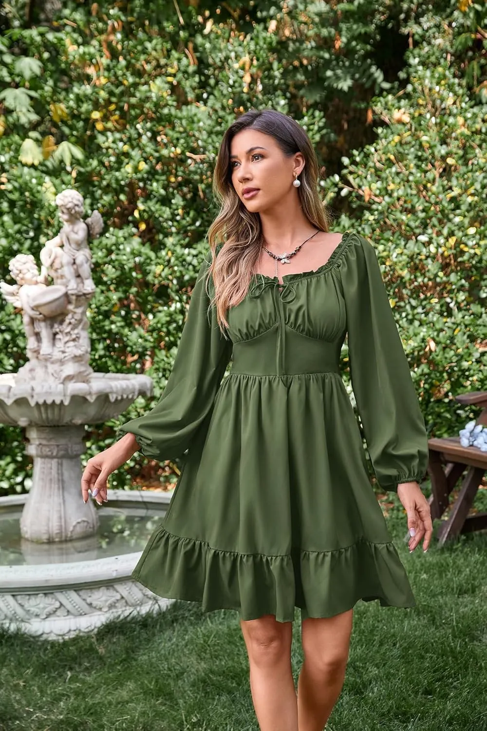 Scarlet Darkness Renaissance Corset Dress Long Lantern Sleeve Off The Shoulder Mini Dress