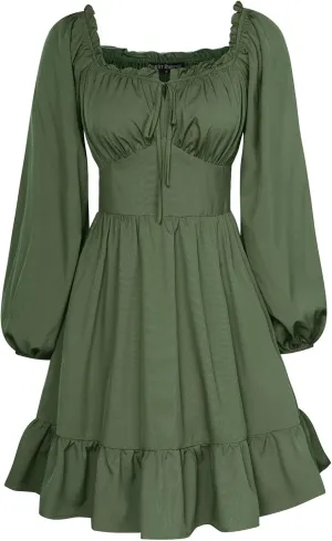 Scarlet Darkness Renaissance Corset Dress Long Lantern Sleeve Off The Shoulder Mini Dress
