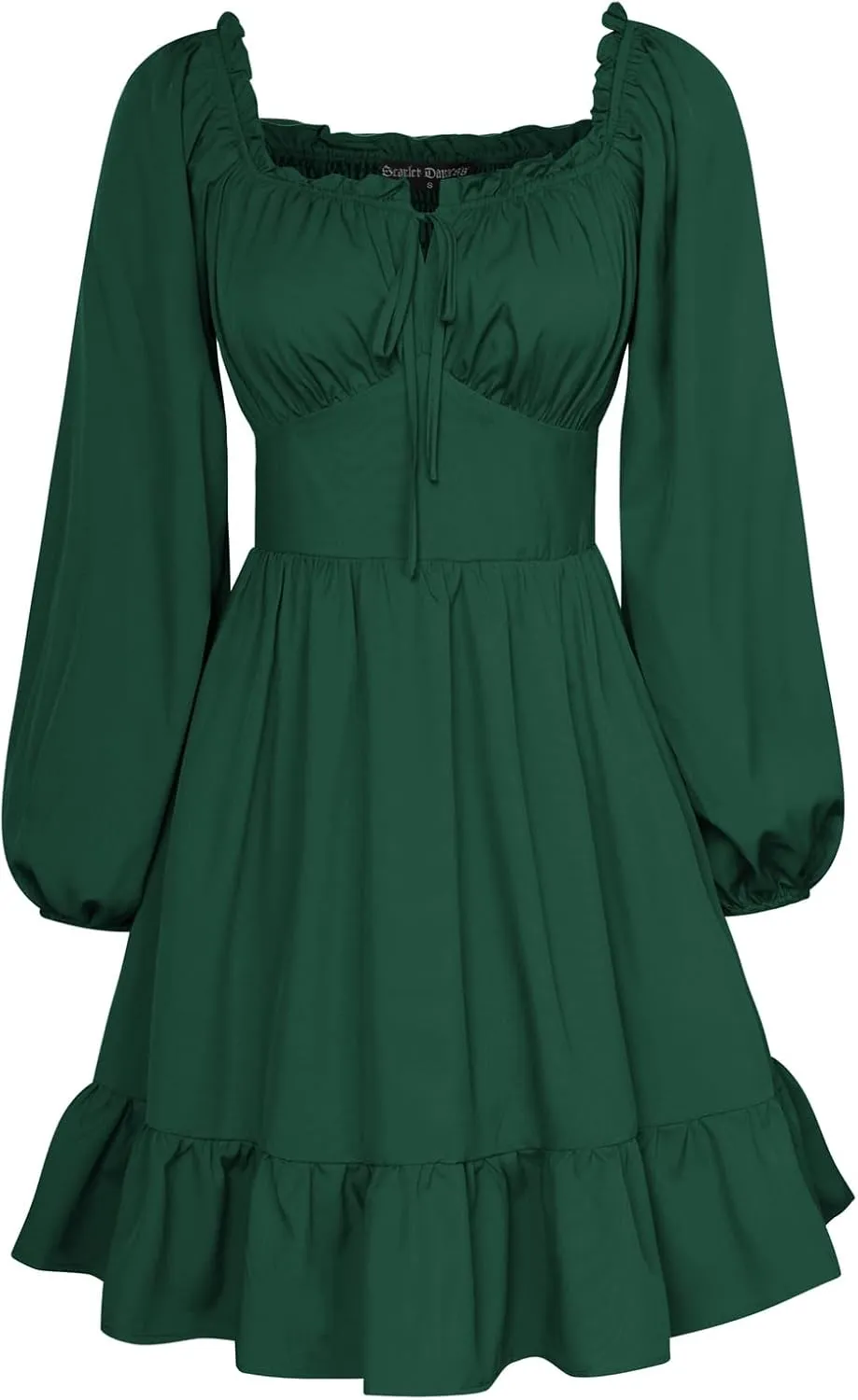 Scarlet Darkness Renaissance Corset Dress Long Lantern Sleeve Off The Shoulder Mini Dress