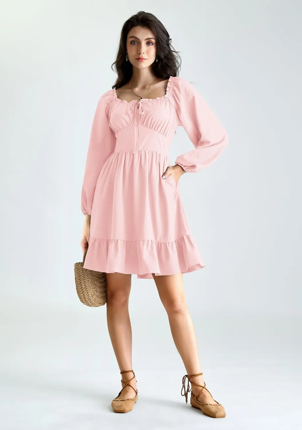 Scarlet Darkness Renaissance Corset Dress Long Lantern Sleeve Off The Shoulder Mini Dress