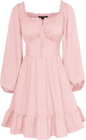 Scarlet Darkness Renaissance Corset Dress Long Lantern Sleeve Off The Shoulder Mini Dress