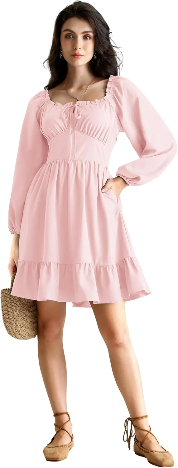 Scarlet Darkness Renaissance Corset Dress Long Lantern Sleeve Off The Shoulder Mini Dress