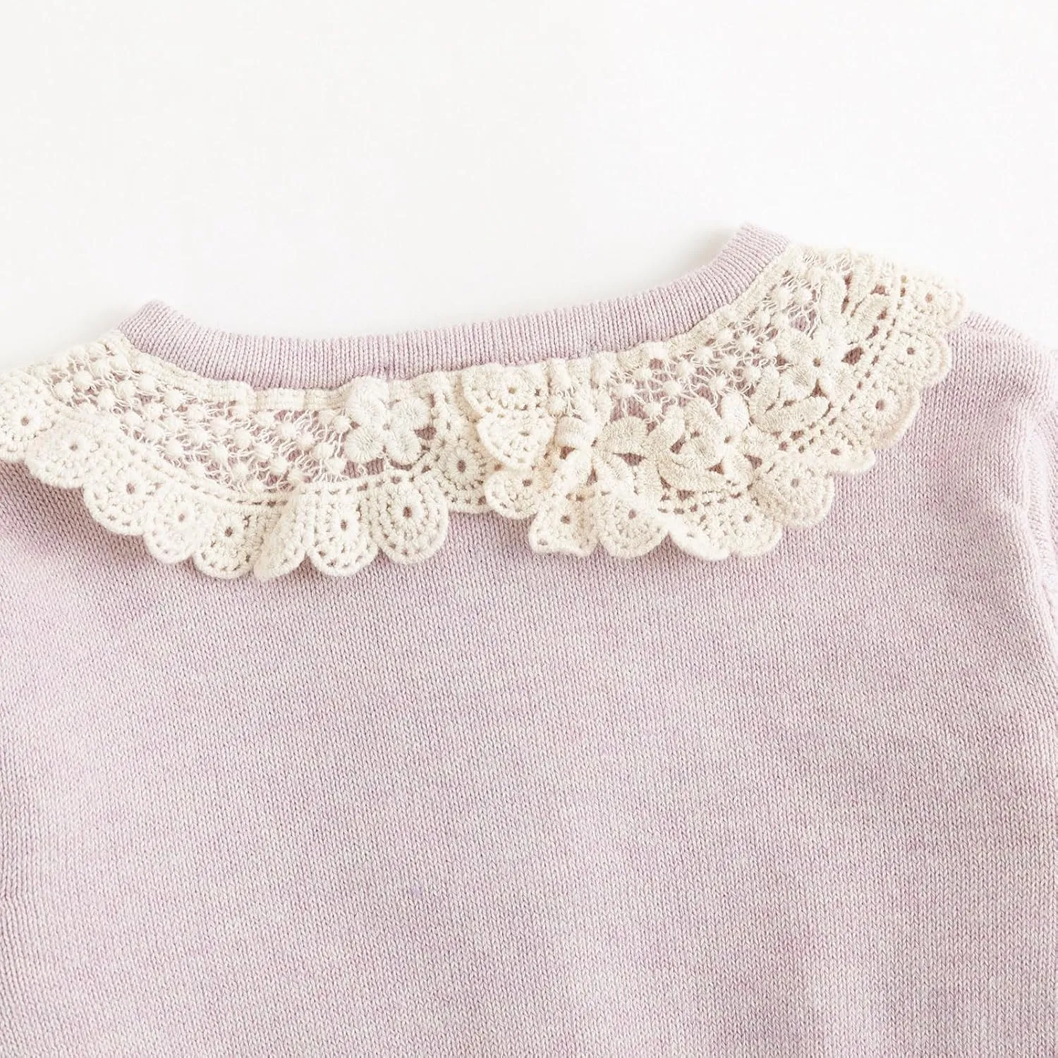 Simplee kids Baby Girl Knit Cardigan Sweater Cream Cotton Autumn Coat