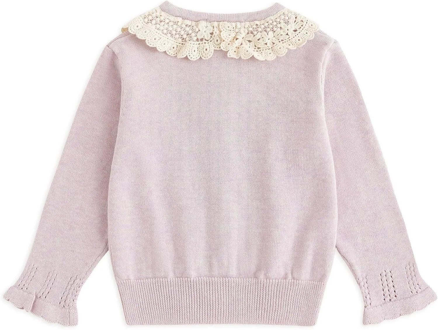 Simplee kids Baby Girl Knit Cardigan Sweater Cream Cotton Autumn Coat