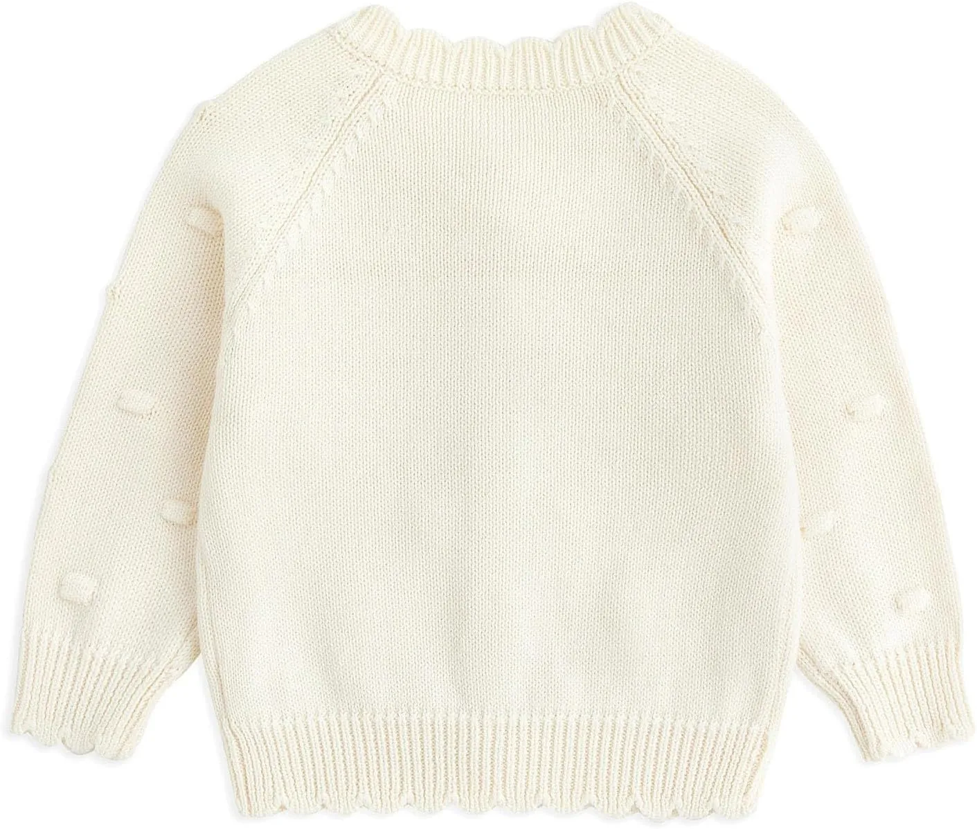 Simplee kids Baby Girl Knit Cardigan Sweater Cream Cotton Autumn Coat