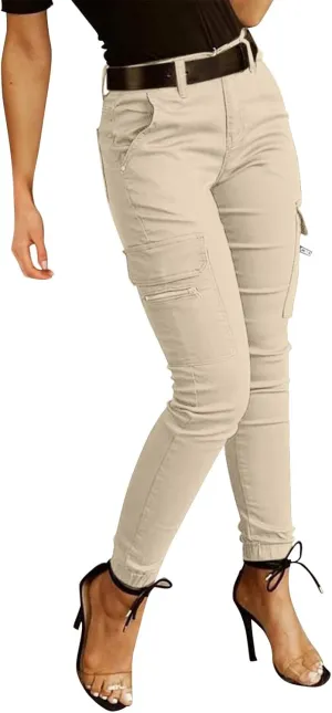 Skinny Cargo Pants for Women High Waist Lightweight Dressy Casual Trouser Slim Fit Stretch Multi Pockets Suit Pencil Pants