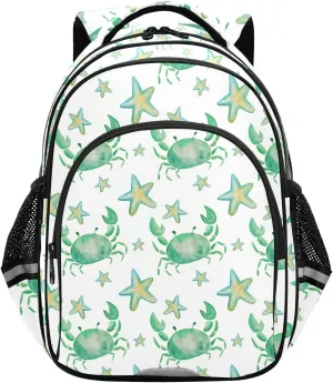Starfish Crab Toddler Backpack for Boys Girls 3-8 Kids Backpack for Elementary School Bag for Preschool Bookbags for Kindergarten for tag2 15.3in