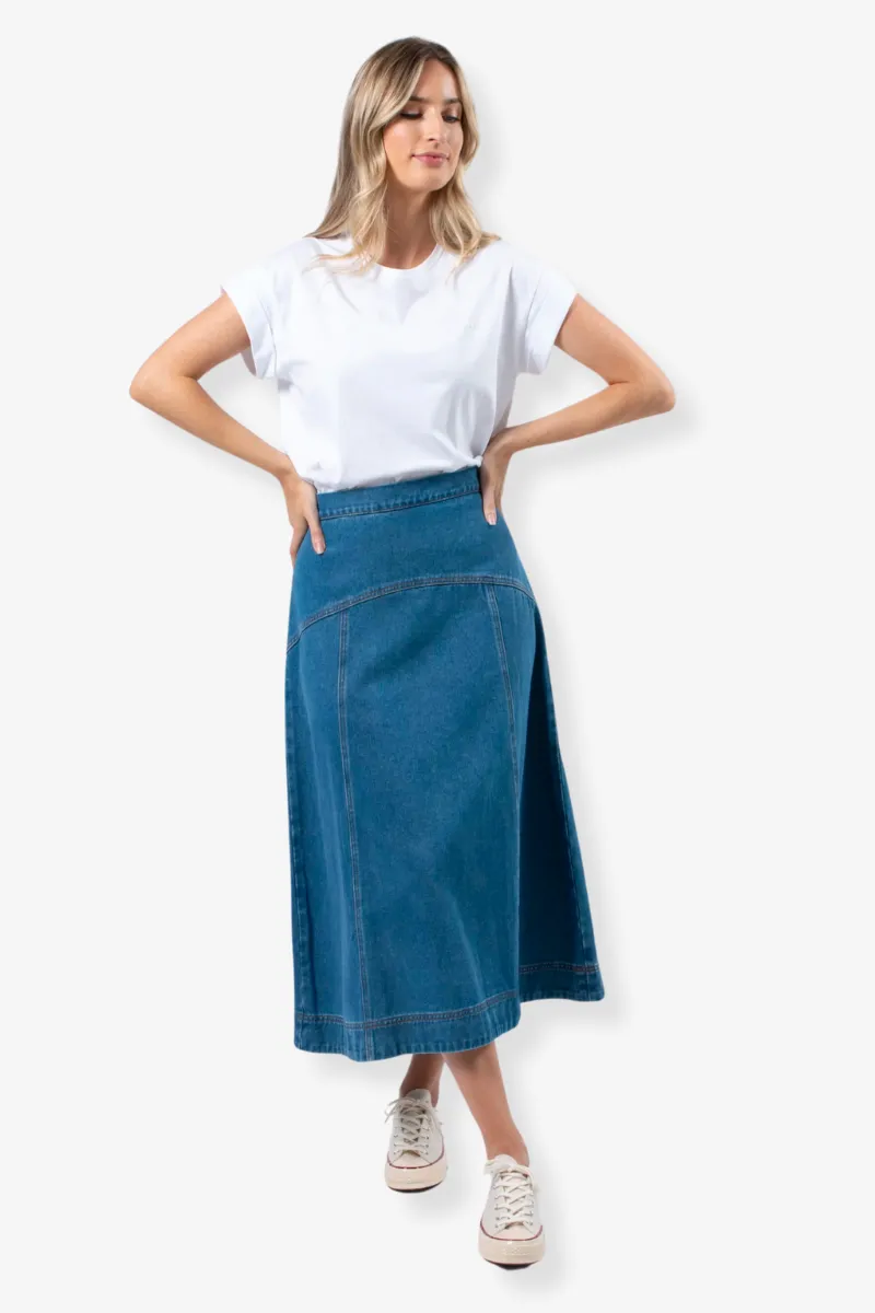 Stella   Gemma -  Dixie Skirt - Mid Wash