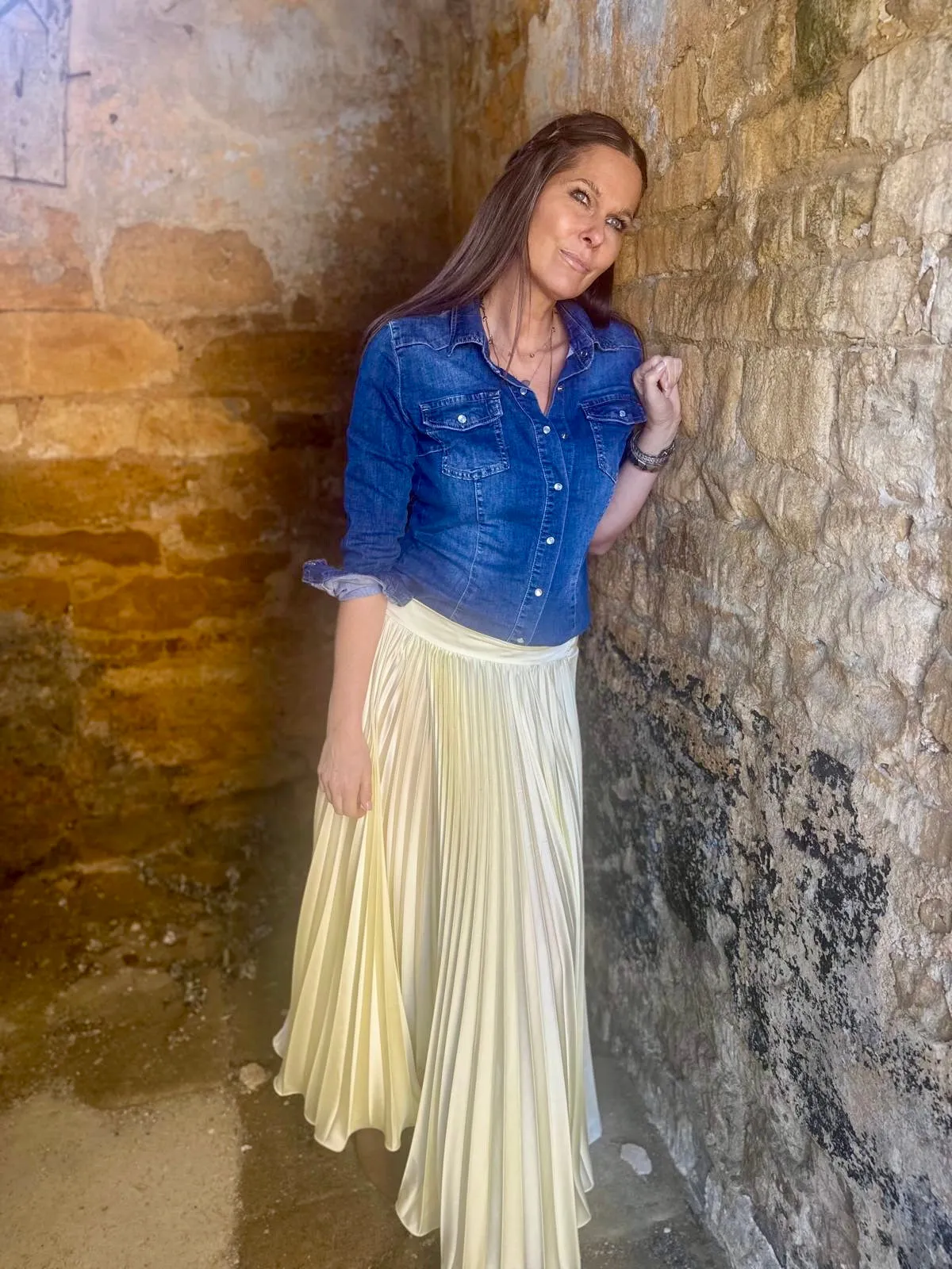 Sue Pleated Skirt - Vanilla