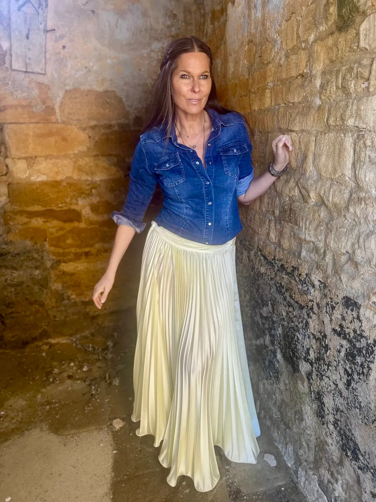 Sue Pleated Skirt - Vanilla
