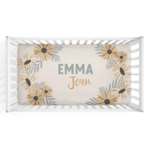 Sunday's Daisy Personalized Crib Sheet