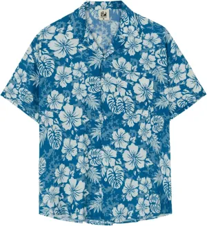 SURF CUZ Mens Hawaiian Shirts Short Sleeve Stretch Casual Aloha Shirt Vacation Mens Tropical Button Down Beach Shirts