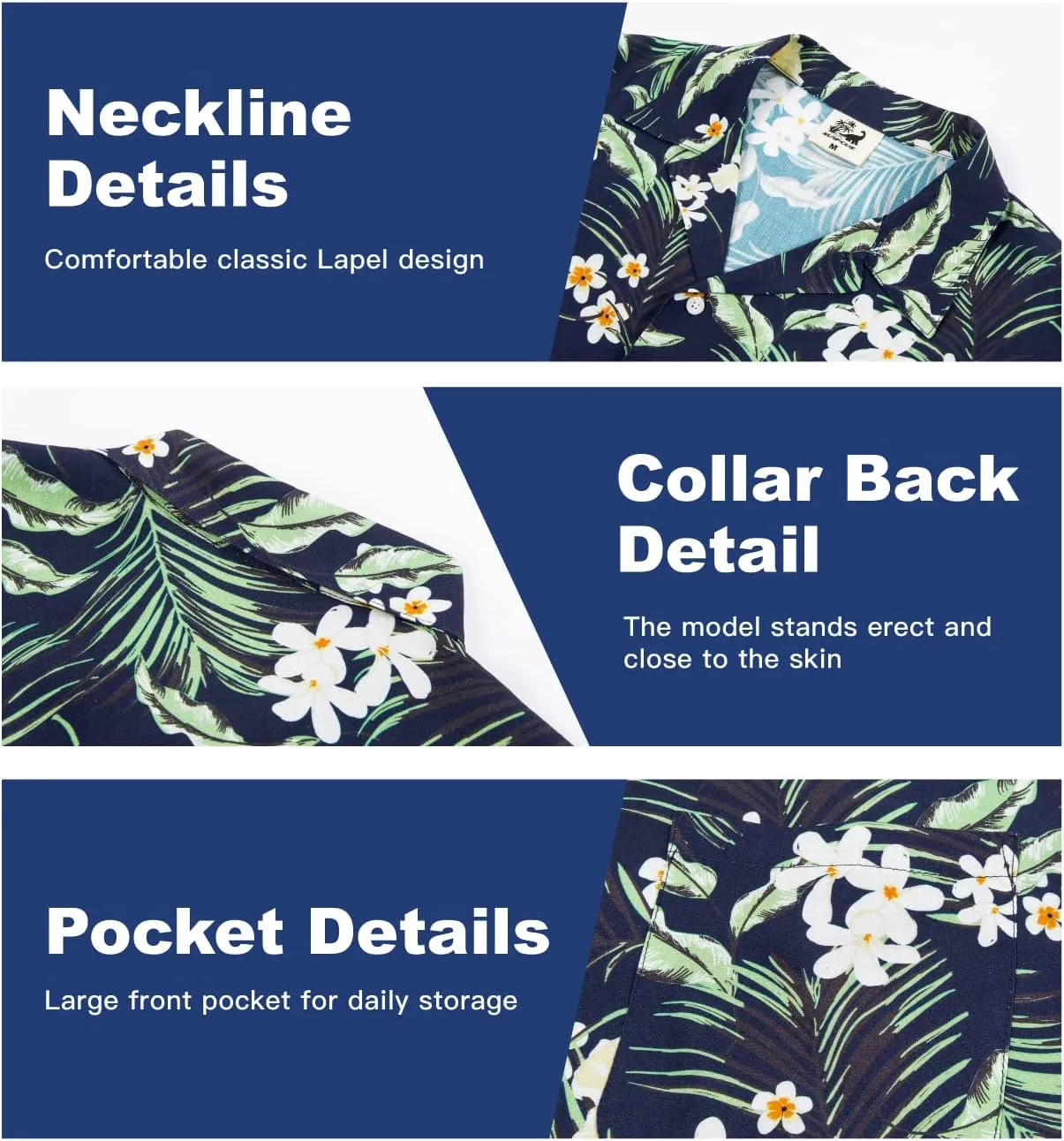 SURF CUZ Mens Hawaiian Shirts Short Sleeve Stretch Casual Aloha Shirt Vacation Mens Tropical Button Down Beach Shirts