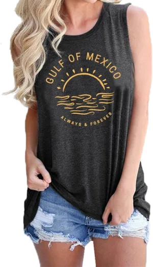 Tank Tops for Women Summer Print Sleeveless T Shirts Casual Loose Graphic Tee Tunic Blouses 2025